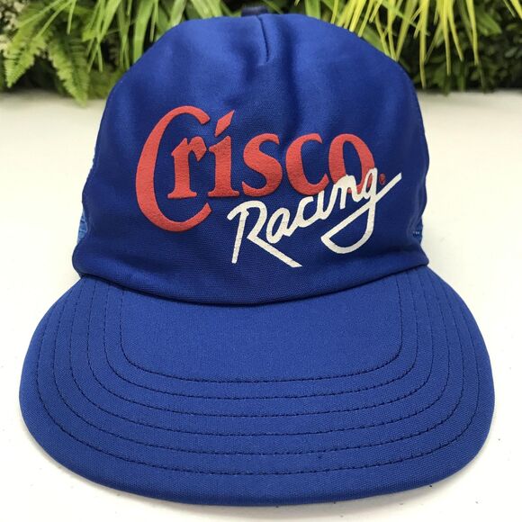 Source Unknown Other - Crisco Racing Hat Cap Snap Back Blue Trucker Mesh Foam Front Advertising Mens